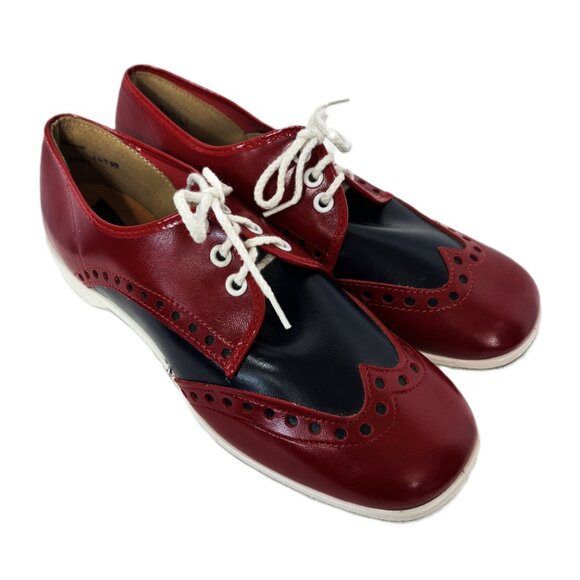 Brunswick Bowling 50’s Style Saddle Shoes Red Blue VTG - Picture 4 of 15